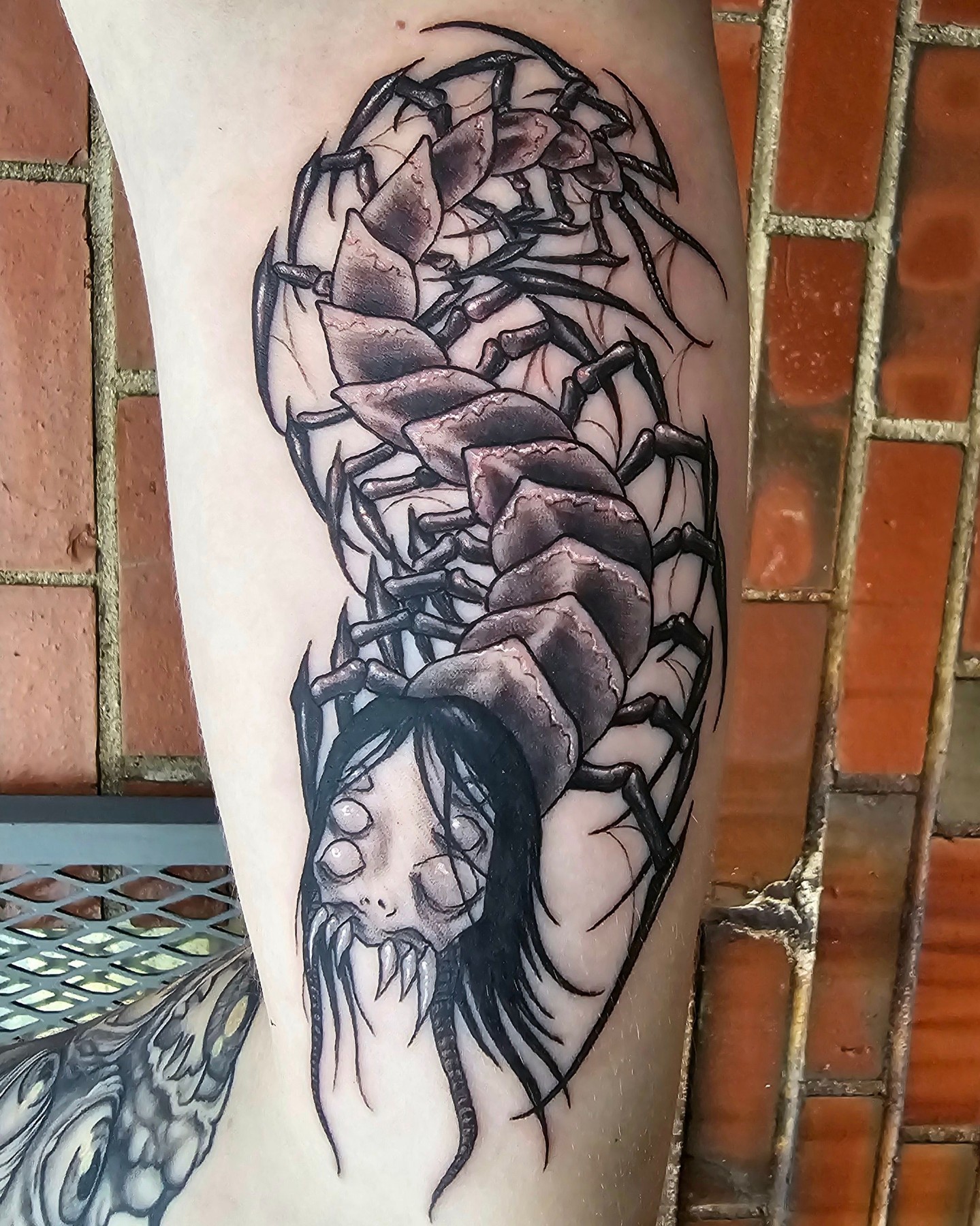 Creppy-crawly centipedes, and spooky scary vibes. Thanks again, Delaney for letting me do creepy, cool shit!
Done by Justin
@Jukzta
 #CUtattoo #blackandgrey #centipedeTattoo #ChampaignTattoo #Chambana#NightfallGallery #ChambanaInk #Jukzta #darkart #UofI #KeepItCreepy #ChampaignUrbana #CUtattoo #recoveryAftercare #blackandgraytattoo